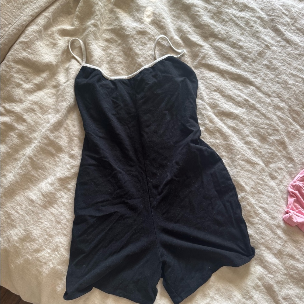 Reformation Black comfy romper